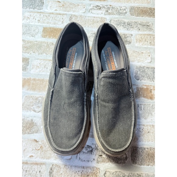 Skechers Other - Skechers Relaxed Fit Air-Cooled Memory Foam Charcoal Gray Loafers Mens 12‎